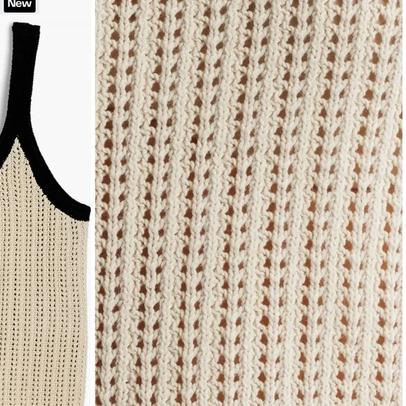 Madewell Beige Knit Tank with Black Trim - Picture 6 of 12